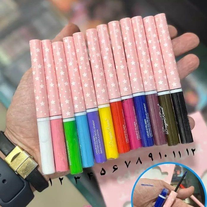 خط چشم رنگی مویی دارگون ۲۴ساعته به قیمت عمده. نمای ۲